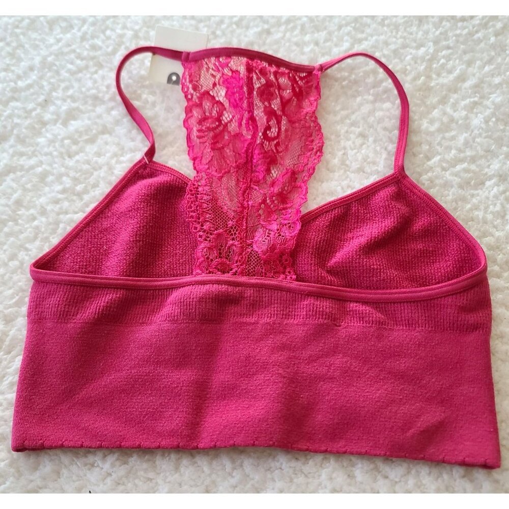 by Anthropologie Seamless Midsommar Lace Back Bralette XXS/XS Pink NWT - Picture 3 of 8